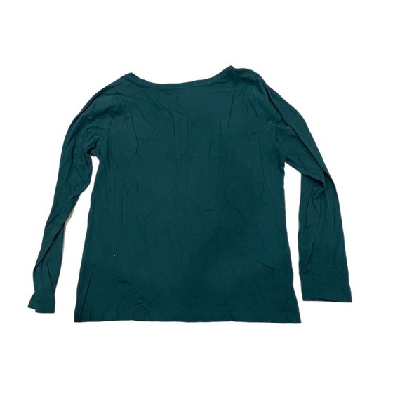 Ann Taylor loft emerald green basic long sleeve top size large - Picture 2 of 4